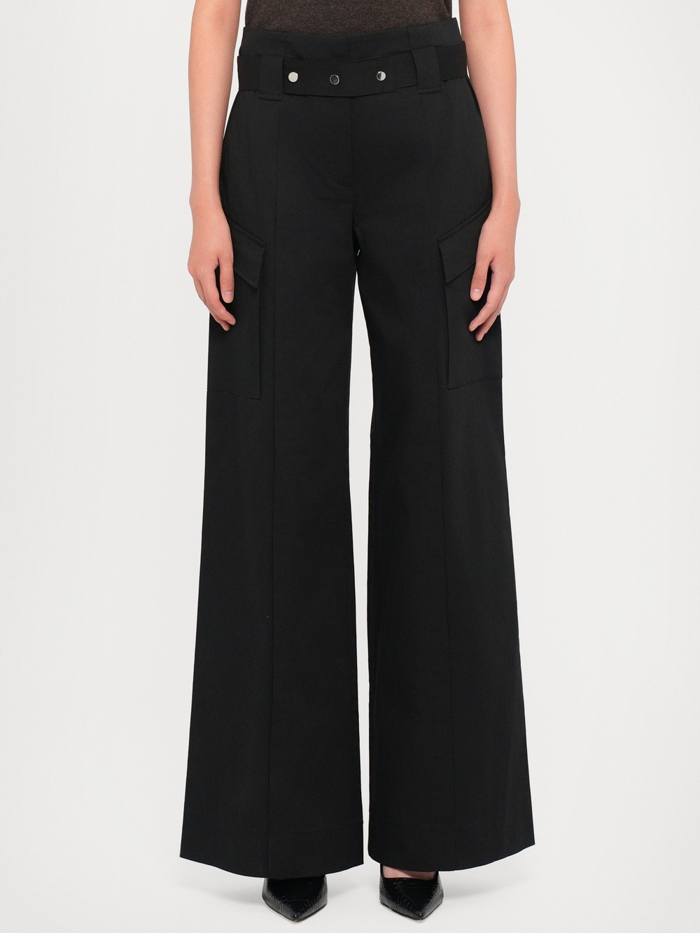 NWT IRO High waist wide leg pants Melania black Size 0